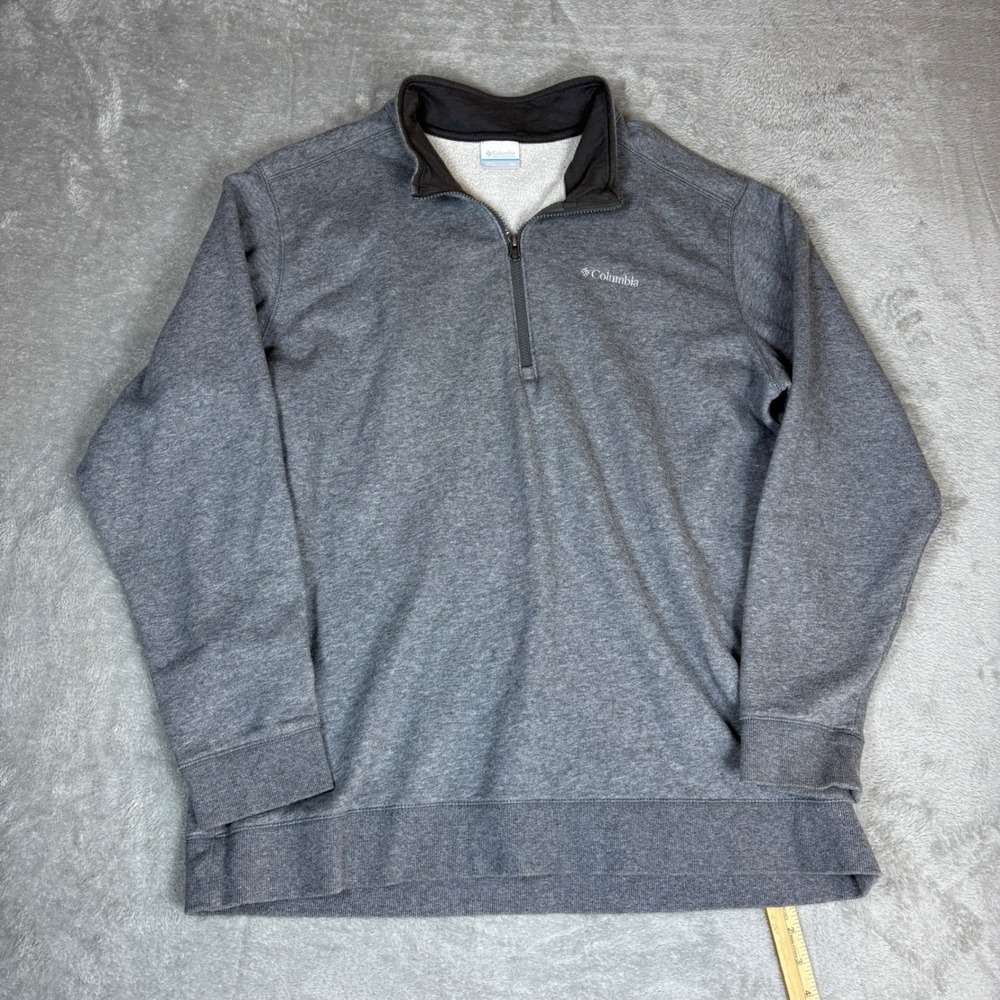 Columbia Sweater Mens XXL Hart Mountain II Quarter Zip‎ Pullover Gray Fleece